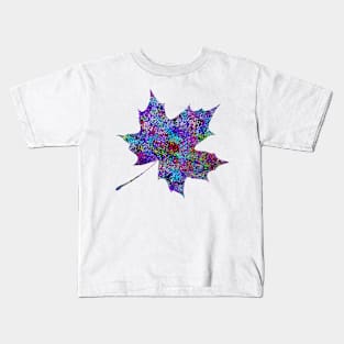 Glam Rainbow Metallic Autumn Leaf Kids T-Shirt